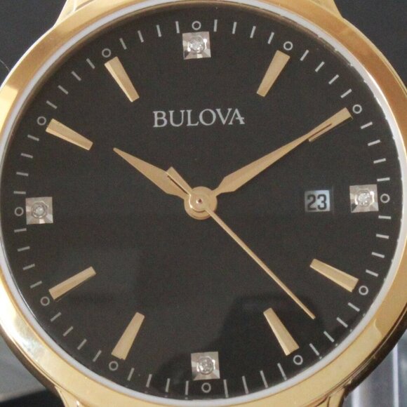 Bulova Ladies Diamond Accent Gold Tones Quartz Watch 32mm - Picture 13 of 13